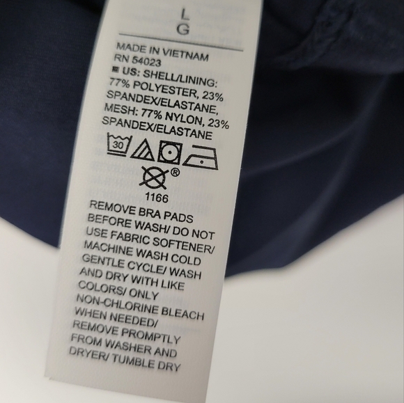 Old Navy PowerSoft Longline Sports Bra Crop top Navy Blue L - Picture 7 of 10